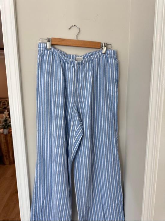 a new day Pants - A New Day Blue / White Stripe Size Small Length 29" Linen Blend